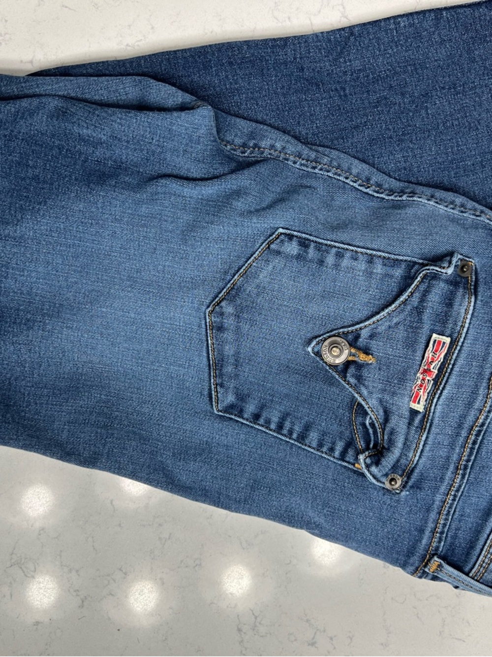 Hudson Jeans Medium Blue Straight Denim Jeans